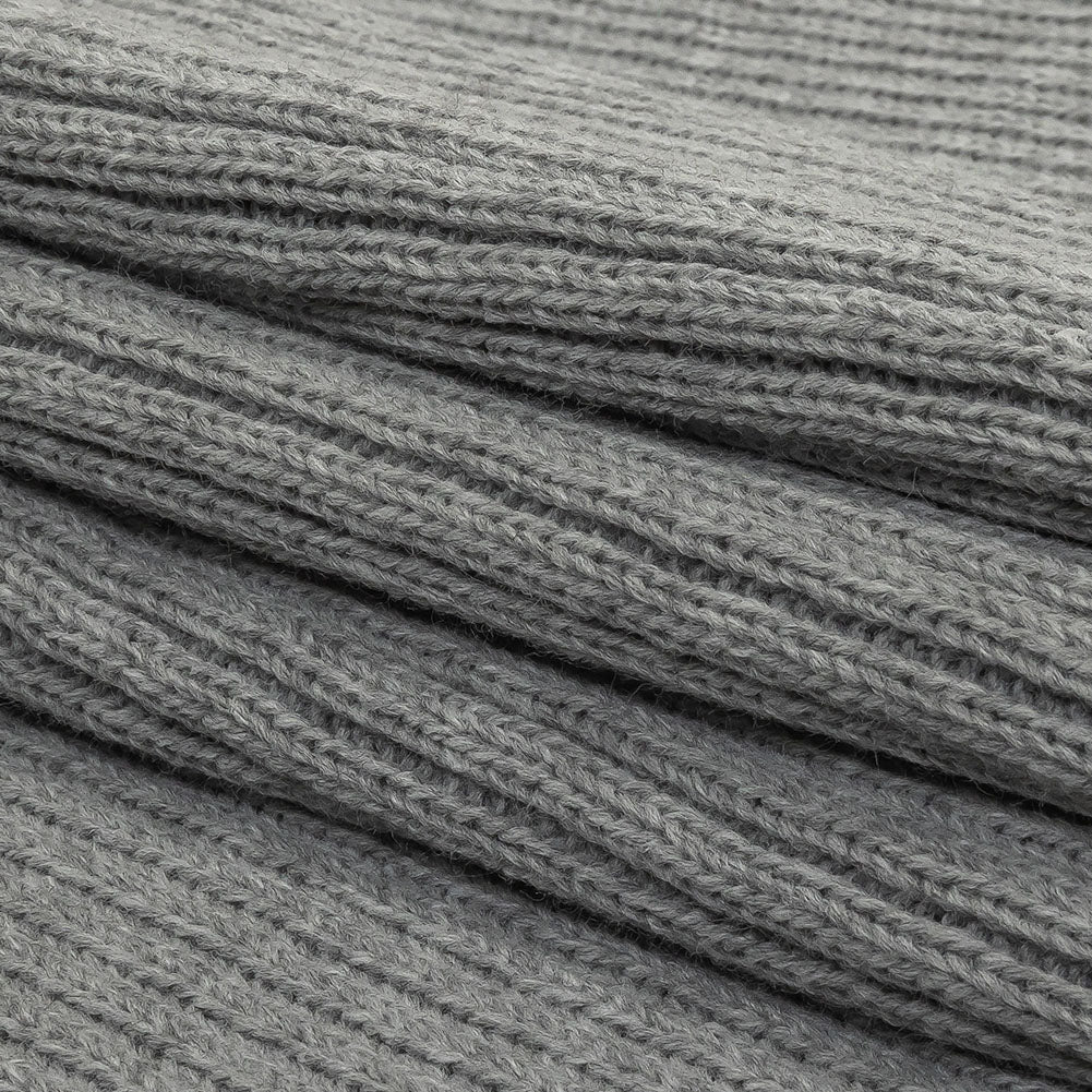 2x2 Ribbed Chunky Sweater Knit - Silver Gray - Alta Collection - Folded