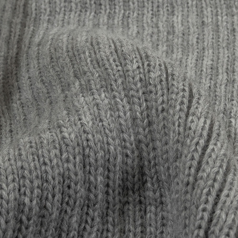 2x2 Ribbed Chunky Sweater Knit - Silver Gray - Alta Collection - Detail