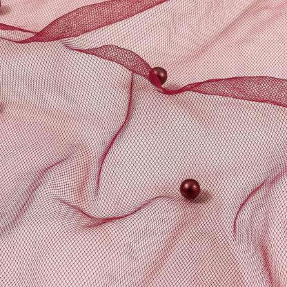 Beaded Tulle - Burgundy - Sylvie Collection