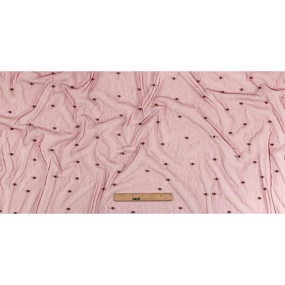 Beaded Tulle - Burgundy - Sylvie Collection