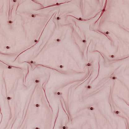 Beaded Tulle - Burgundy - Sylvie Collection