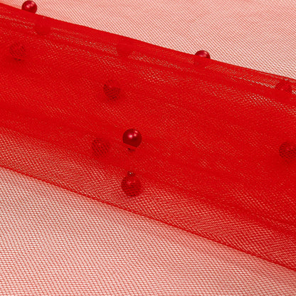 Beaded Tulle - Red - Sylvie Collection
