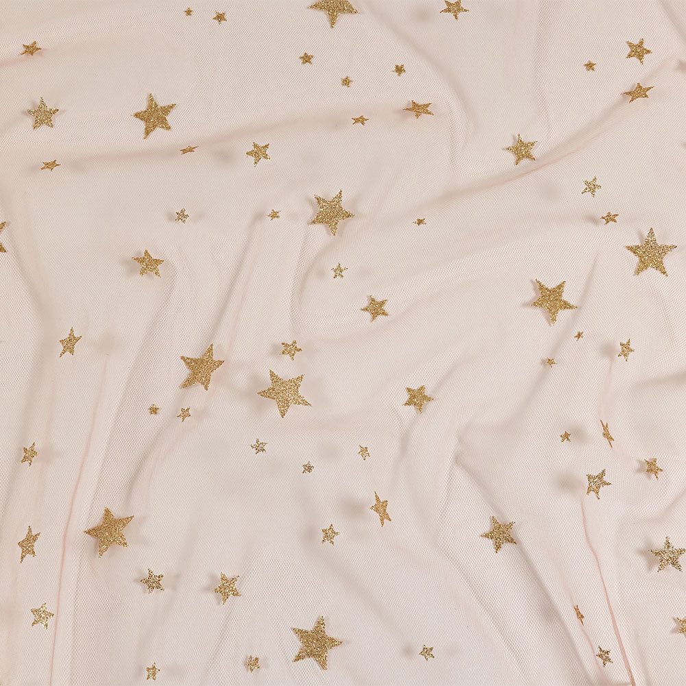 Starry Glitter Tulle - Pale Pink