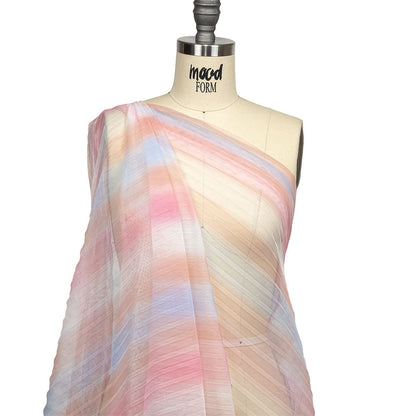 Pink, Peach and Blue Ombre Stripes Pleated Tulle Detail