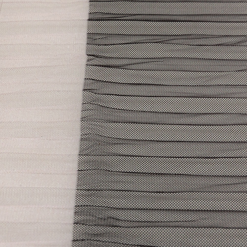 Gray and Pink Ombre Stripes Pleated Tulle Folded