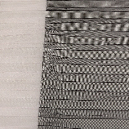 Gray and Pink Ombre Stripes Pleated Tulle Folded