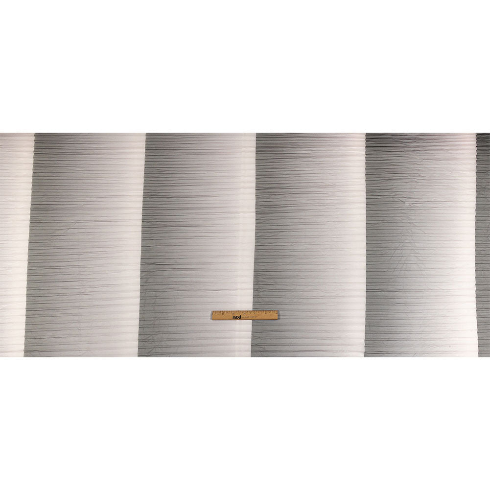 Gray and Pink Ombre Stripes Pleated Tulle Drape