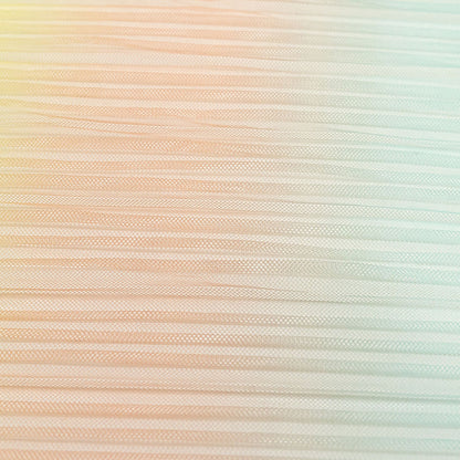 Green, Yellow and Orange Ombre Stripes Pleated Tulle Folded
