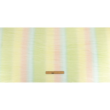 Green, Yellow and Orange Ombre Stripes Pleated Tulle Drape