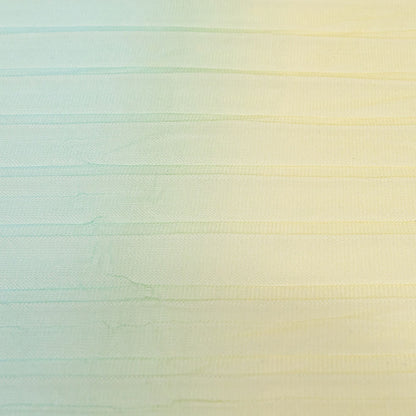 Sea Pink, Yellow and Blue Gradient Stripes Pleated Tulle Folded