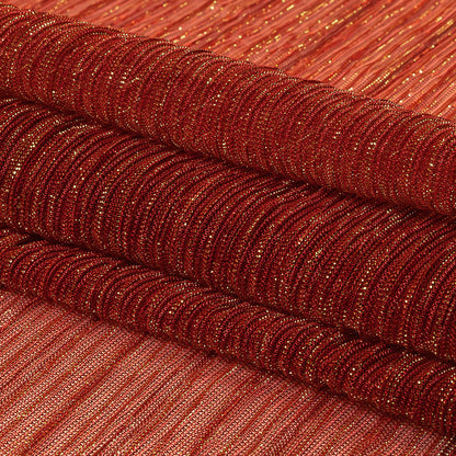 Metallic Stretch Plisse - Tomato and Gold - Natalia Collection Full