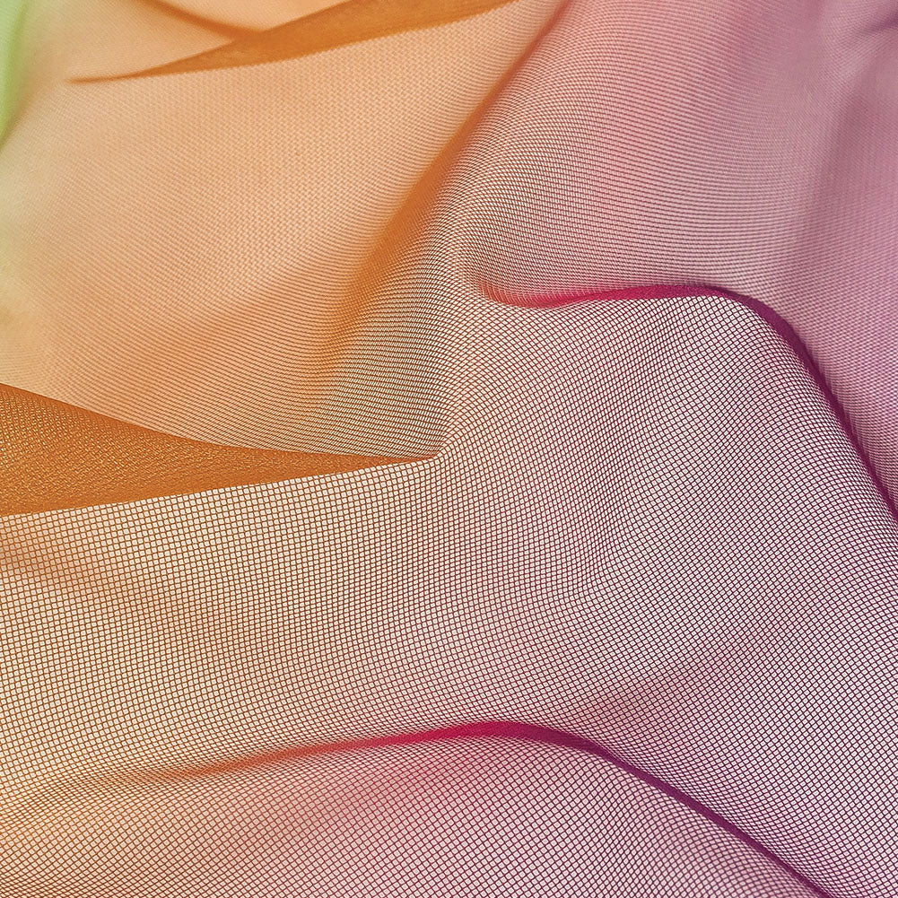 Ombre Stripes Shadow Tulle - Yellow, Green and Pink