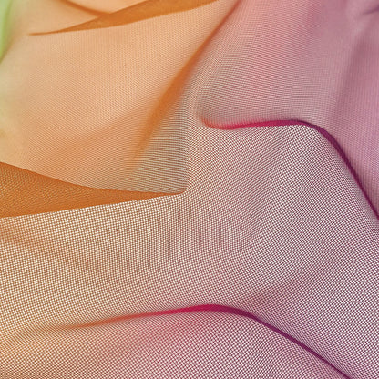 Ombre Stripes Shadow Tulle - Yellow, Green and Pink