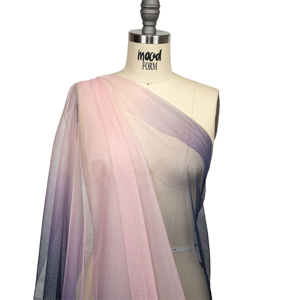 Ombre Shadow Tulle - Navy and Blush - Drape
