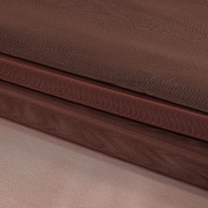 Caramel, Brown and Deep Mahogany Ombre Shadow Stretch Tulle