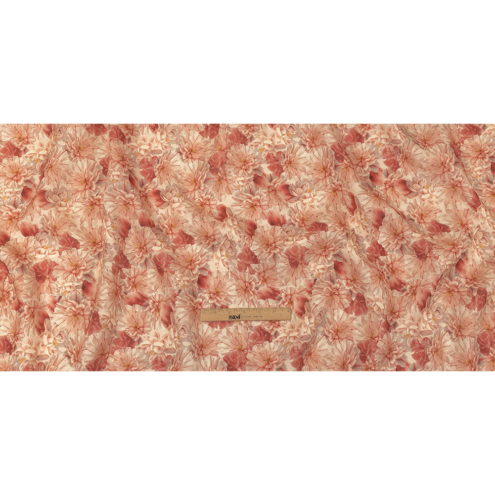 Pink, Red and Gray Packed Florals Lightweight Linen Woven Full