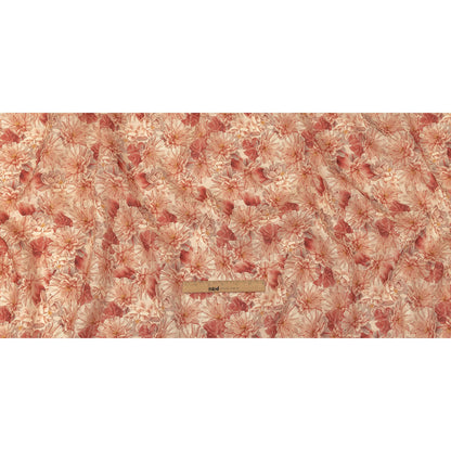 Pink, Red and Gray Packed Florals Lightweight Linen Woven Full