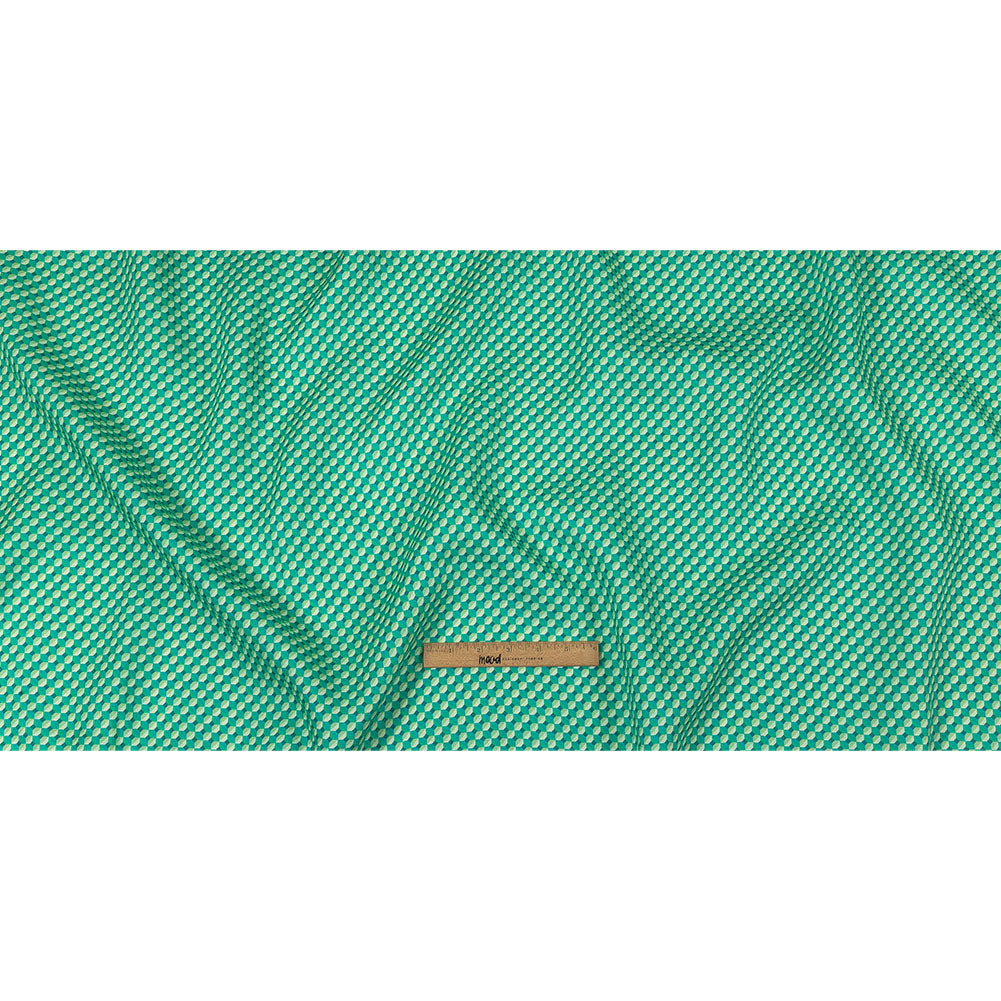 Teal and Lime Geometric Medium Weight Linen Woven Full