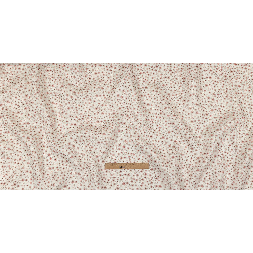 Pink and White Fluttering Flowers Medium Weight Linen Woven Full