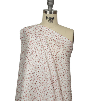 Pink and White Fluttering Flowers Medium Weight Linen Woven Drape