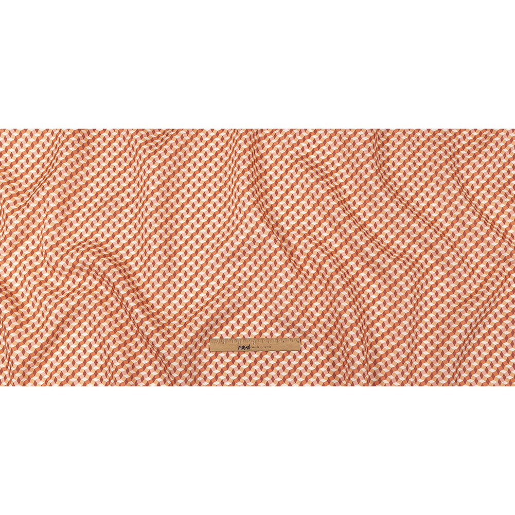 Pink, Creamsicle and Burgundy Diamond Illusion Medium Weight Linen Woven Full