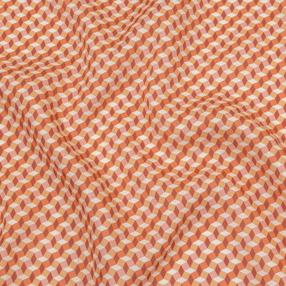 Pink, Creamsicle and Burgundy Diamond Illusion Medium Weight Linen Woven