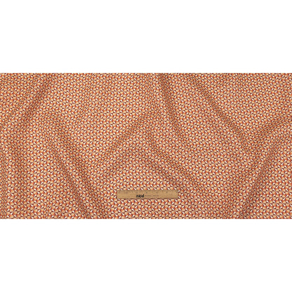 Orange, Pink and Dark Red Hexagon Pinwheels Medium Weight Linen Woven Full