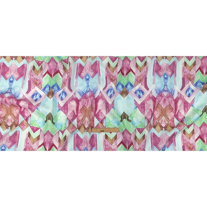 Pink, Blue and Green Watercolor Geometrics Medium Weight Linen Woven - Full