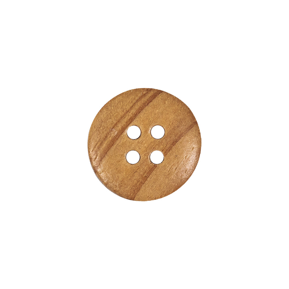 Natural Rolled Rim 4-Hole Wood Button - 24L/15mm Detail