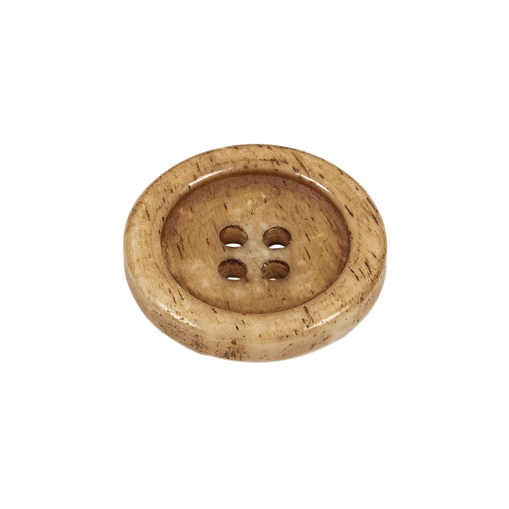 Light Natural 4-Hole Plastic Dish Button - 36L/23mm Folded