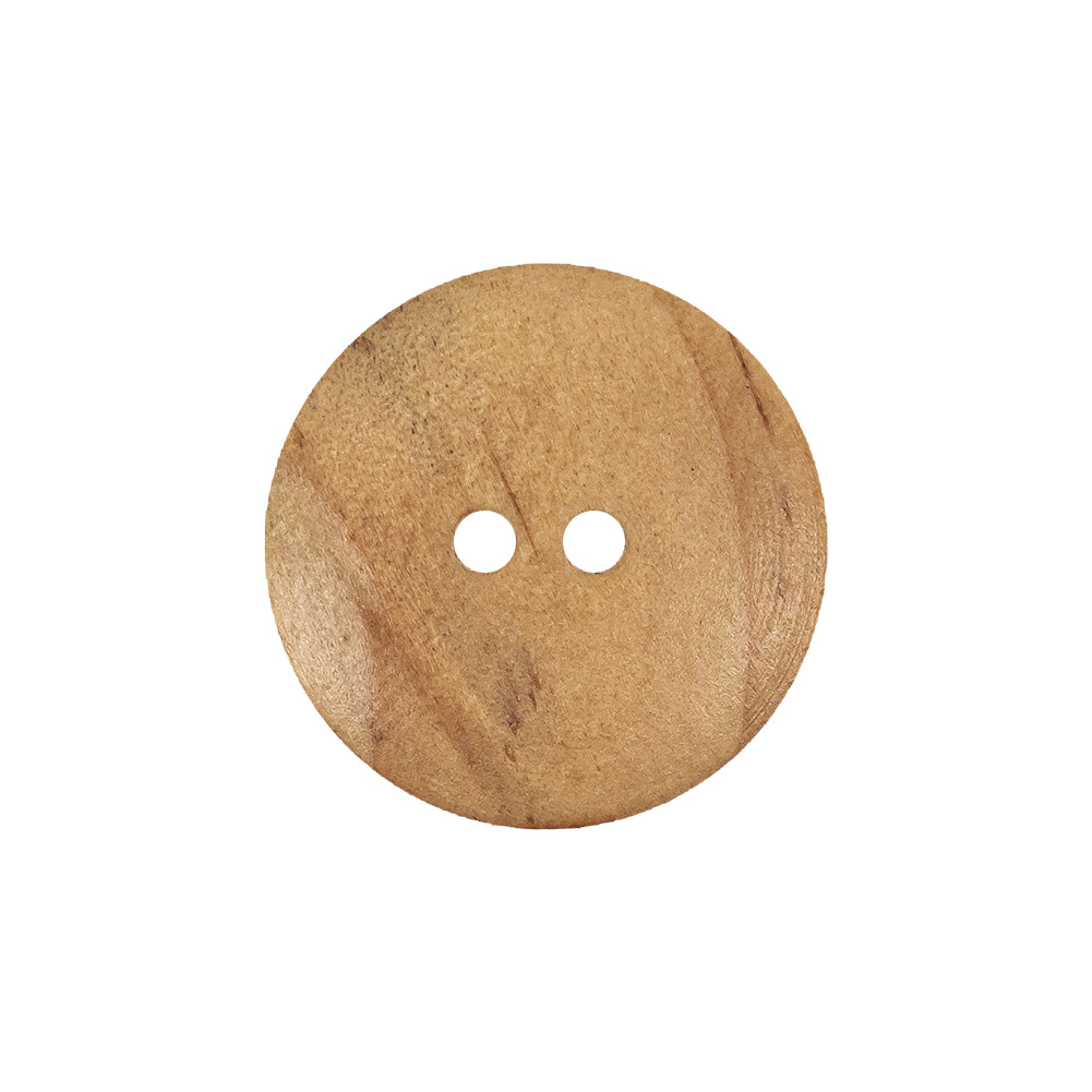 Light Natural Rolled Rim 2-Hole Wood Button - 34L/21.5mm Detail