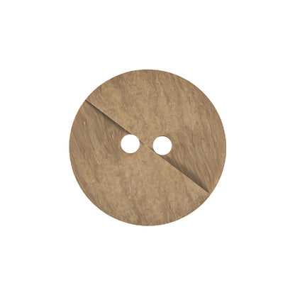 Beige Wood Look Geometric Carved 2-Hole Plastic Button - 36L/23mm
