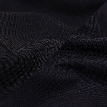 Black and Navy Polyester and Cotton Double Faced Interlock Knit Detail