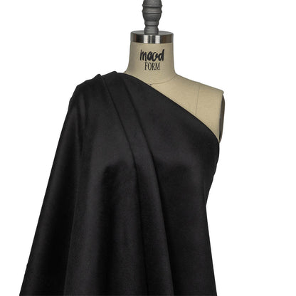 Black Brushed Wool Coating Drape