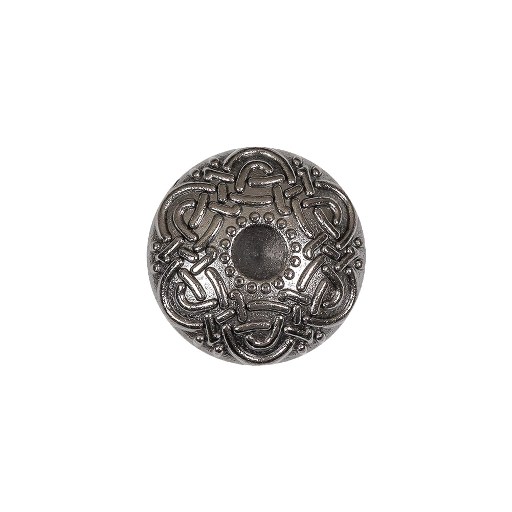 Gunmetal Knotwork Metal Shank Back Button - 28L/18mm