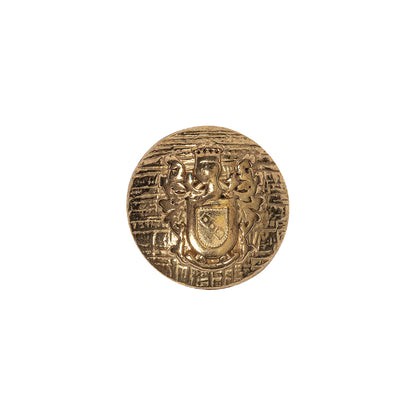 Italian Gold Coat of Arms Crest Metal Button - 24L/15mm