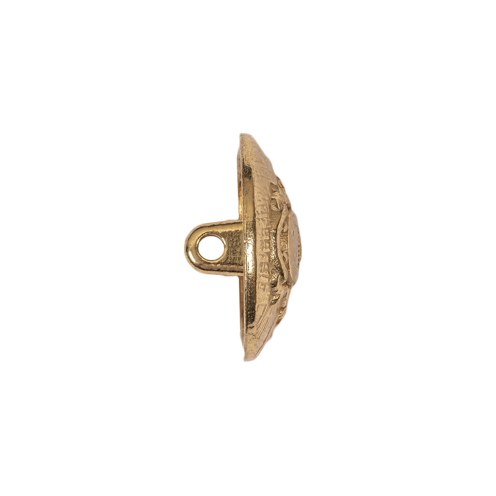 Italian Gold Coat of Arms Crest Metal Button - 32L/20mm Folded