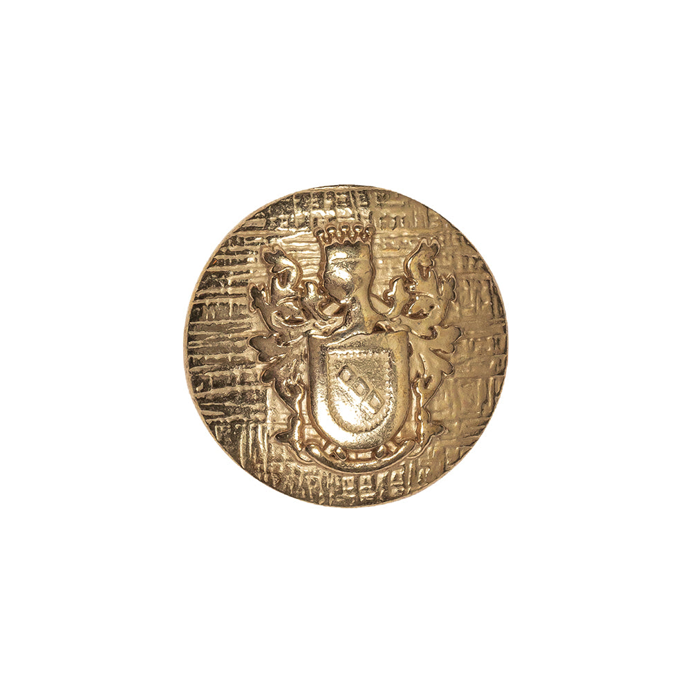Italian Gold Coat of Arms Crest Metal Button - 32L/20mm