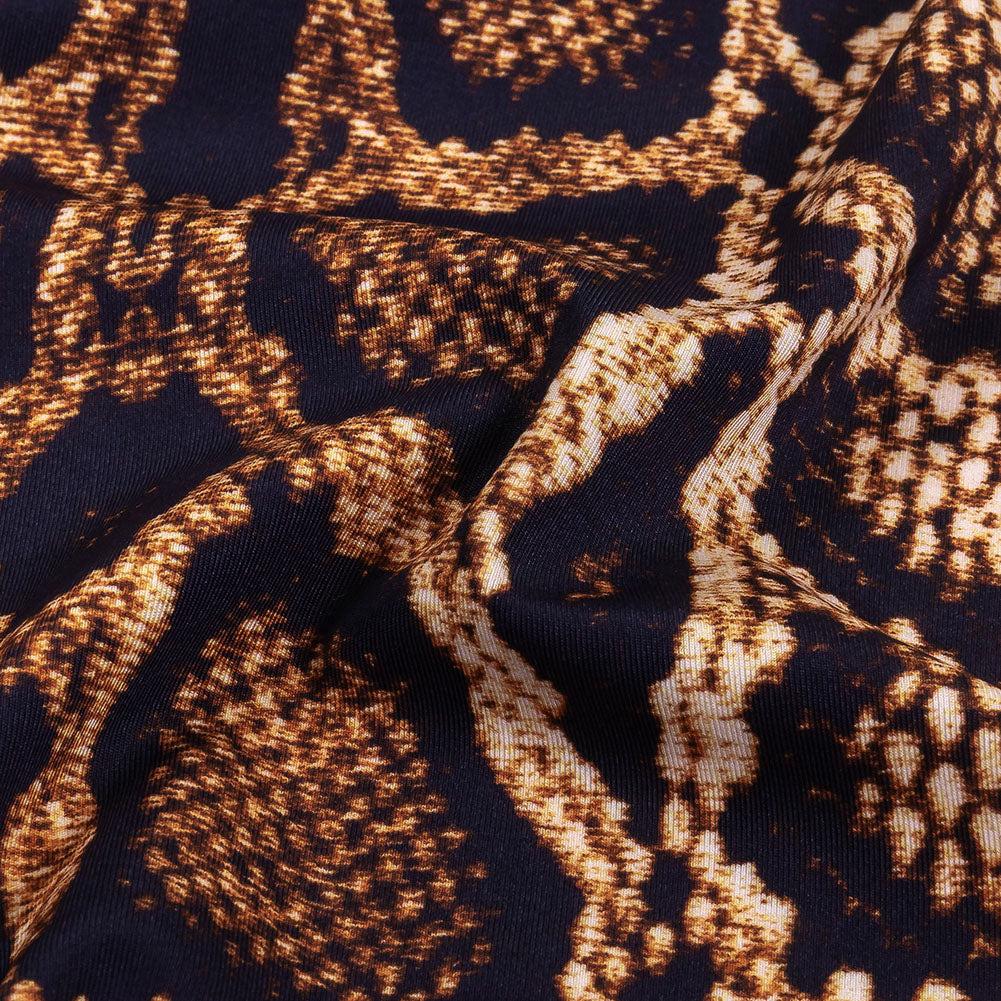 Compression Swimwear Tricot, UV Protective with Aloe Vera Microcapsules - Brown Python Skin - Caye Collection