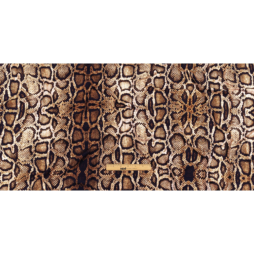 Compression Swimwear Tricot, UV Protective with Aloe Vera Microcapsules - Brown Python Skin - Caye Collection