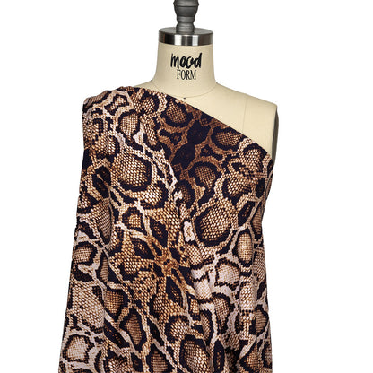 Compression Swimwear Tricot, UV Protective with Aloe Vera Microcapsules - Brown Python Skin - Caye Collection