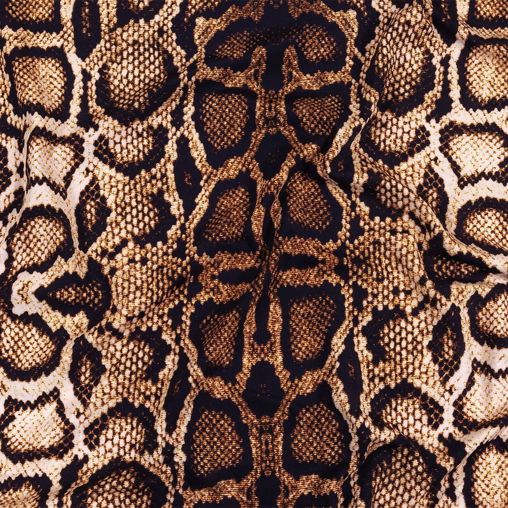 Compression Swimwear Tricot, UV Protective with Aloe Vera Microcapsules - Brown Python Skin - Caye Collection