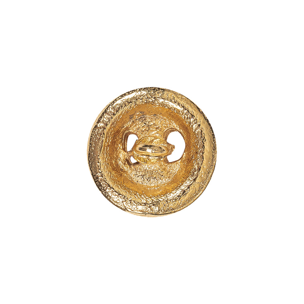 Gold Ornate Crest Metal Shank Back Button - 28L/18mm Detail