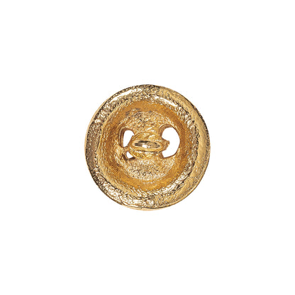 Gold Ornate Crest Metal Shank Back Button - 28L/18mm Detail
