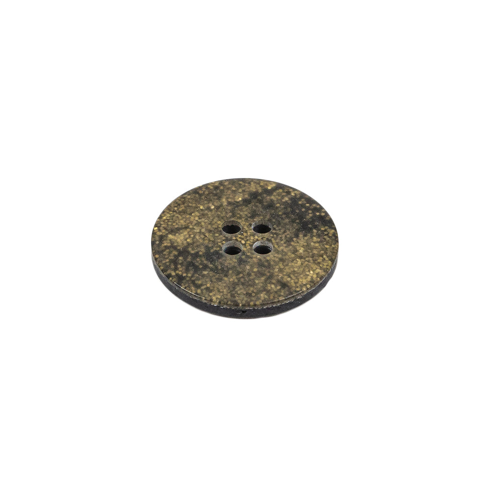 Black and Gold Glitter 4-Hole Plastic Button - 24L/15mm Folded