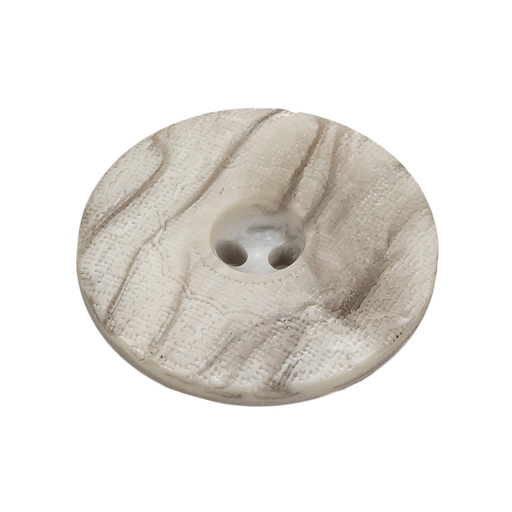 Italian Moonstruck and Fallen Rock Swirled Lacy Textured Wide Rim 2-Hole Plastic Button - 44L/28mm Folded