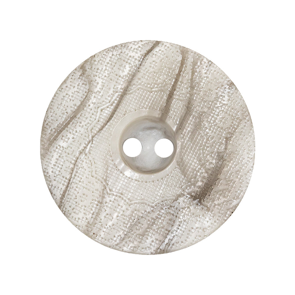 Italian Moonstruck and Fallen Rock Swirled Lacy Textured Wide Rim 2-Hole Plastic Button - 44L/28mm