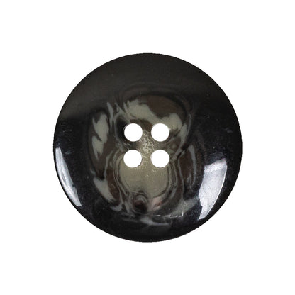 Black, Stone Gray and Beige Translucent Swirls 4-Hole Plastic Button - 40L/25.5mm Detail