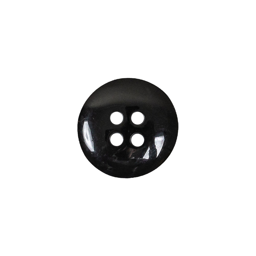 Black and Charcoal Gray Shimmering Swirls 4-Hole Plastic Dish Button - 24L/15mm Detail