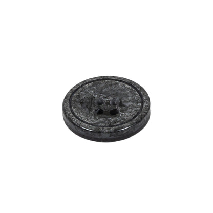 Black and Charcoal Gray Shimmering Swirls 4-Hole Plastic Dish Button - 28L/18mm Folded
